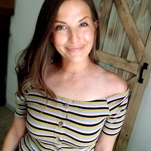 Off the Shoulder with Stripes